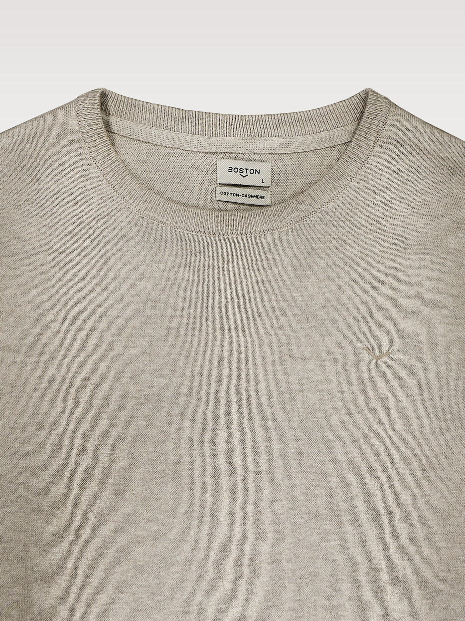 Jersey con cashmere cuello caja