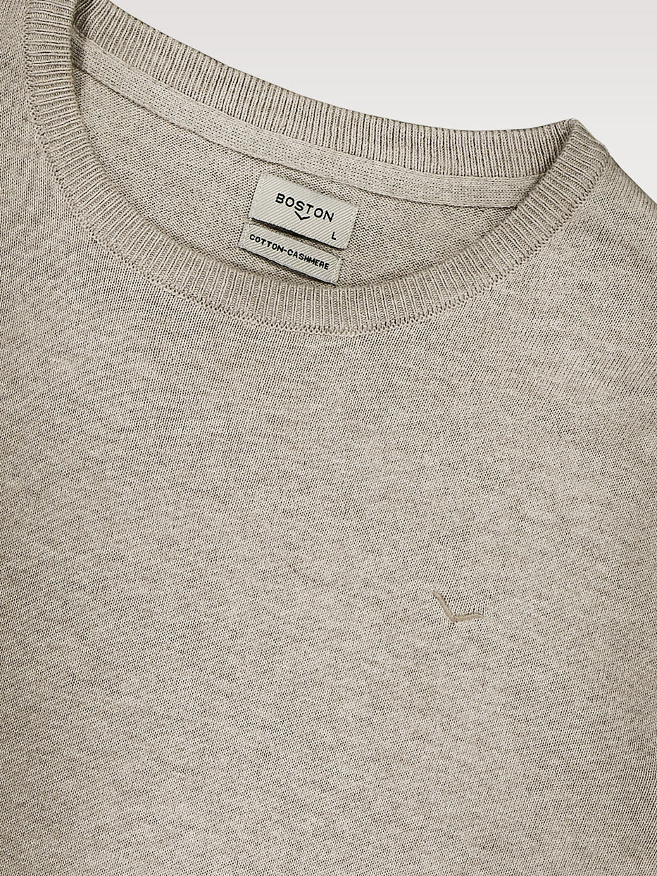 Jersey con cashmere cuello caja