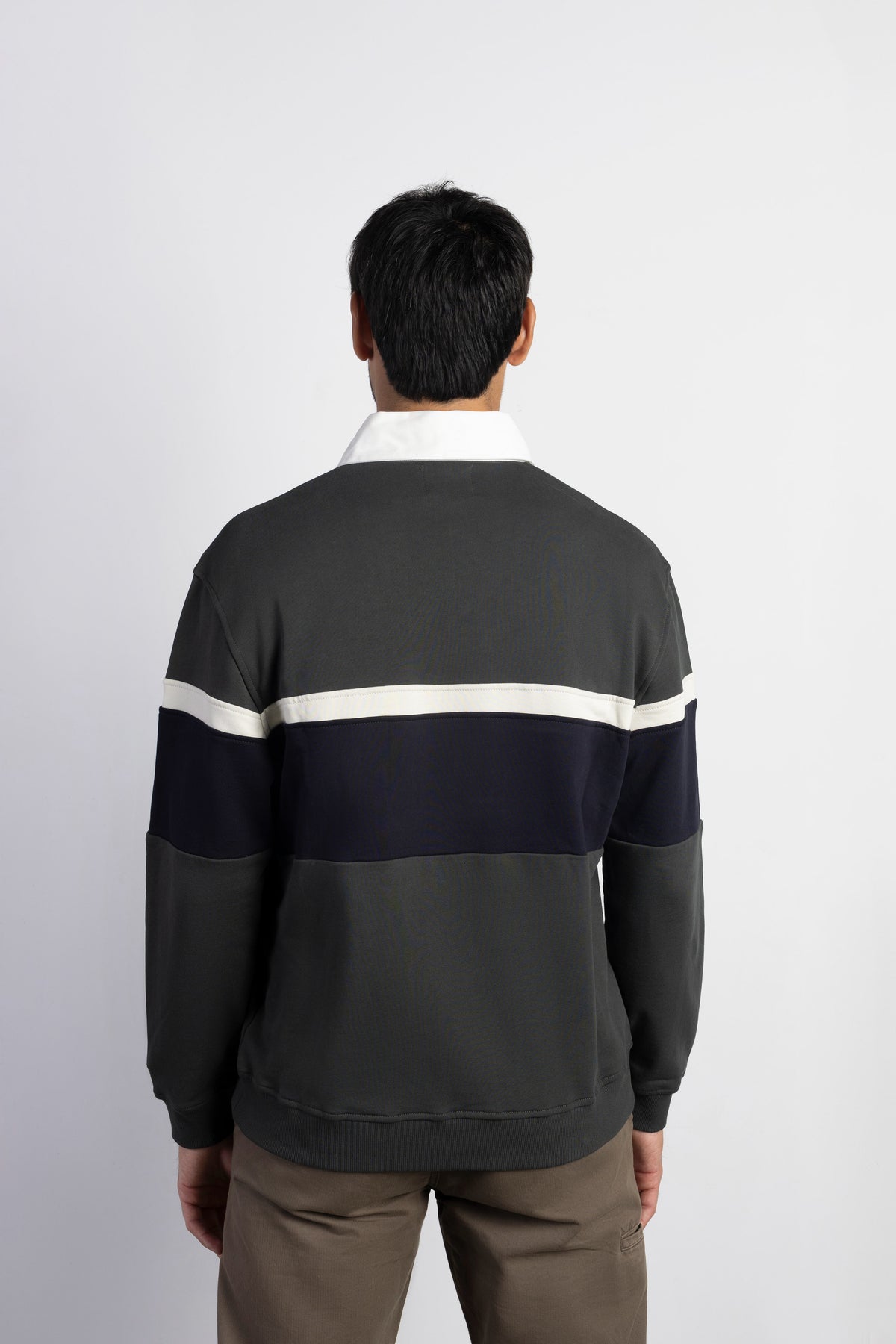 Sudadera bloque cuello polo