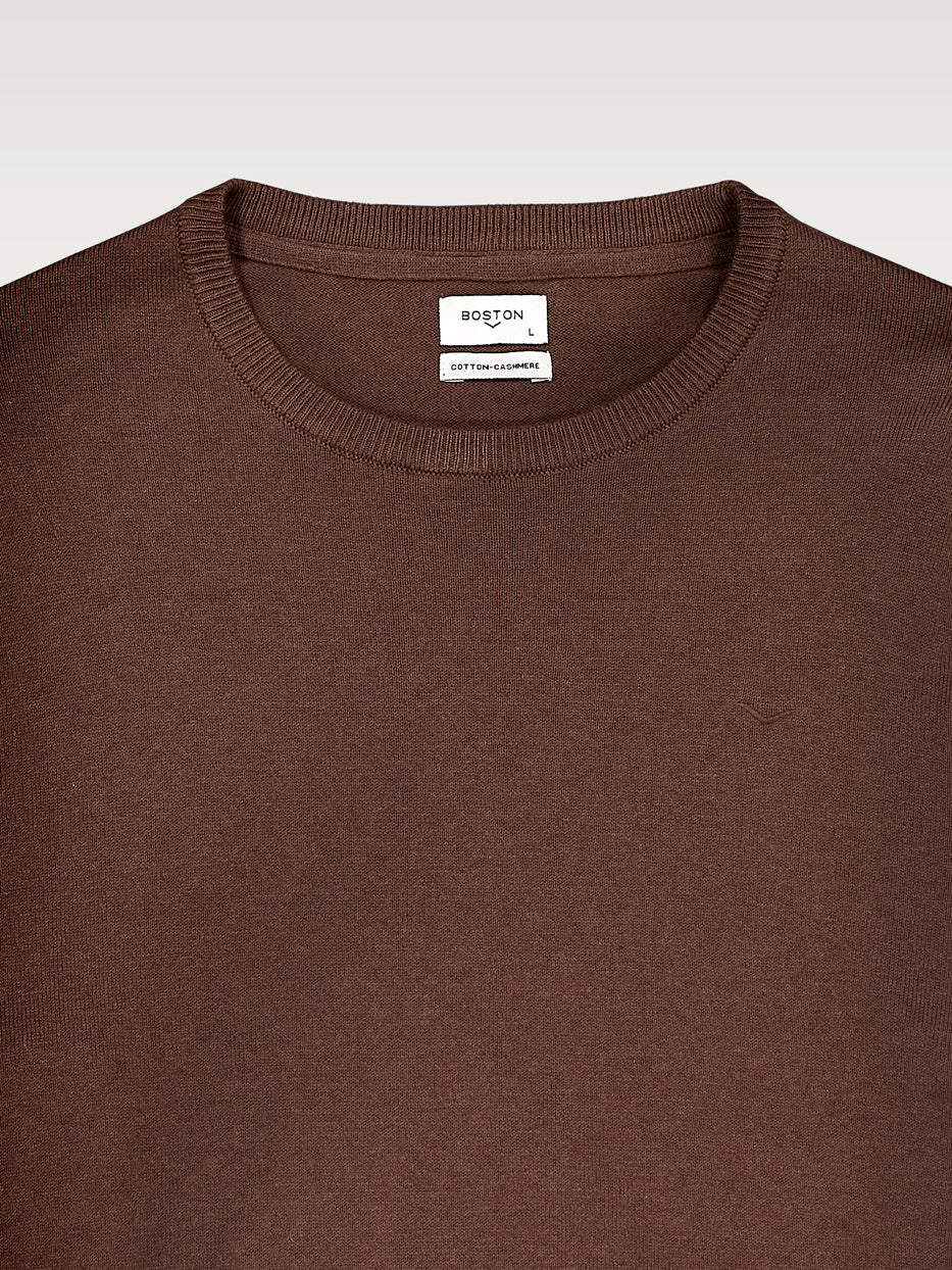 Jersey con cashmere cuello caja