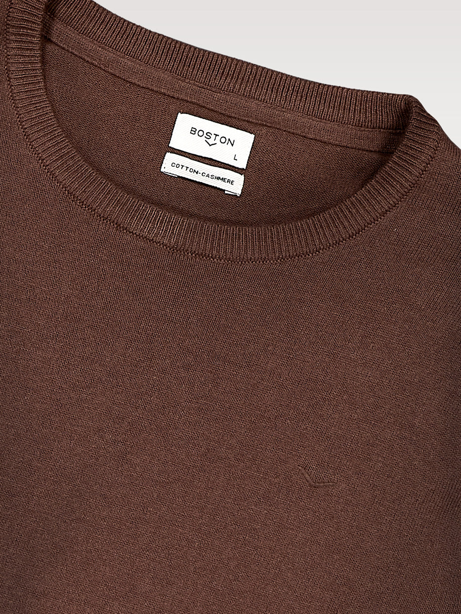 Jersey con cashmere cuello caja