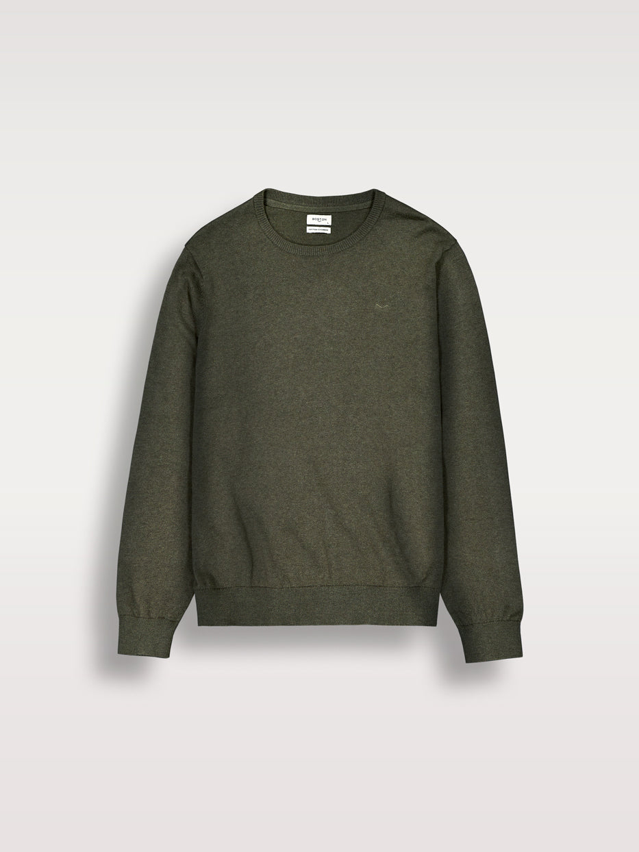 Jersey con cashmere cuello caja