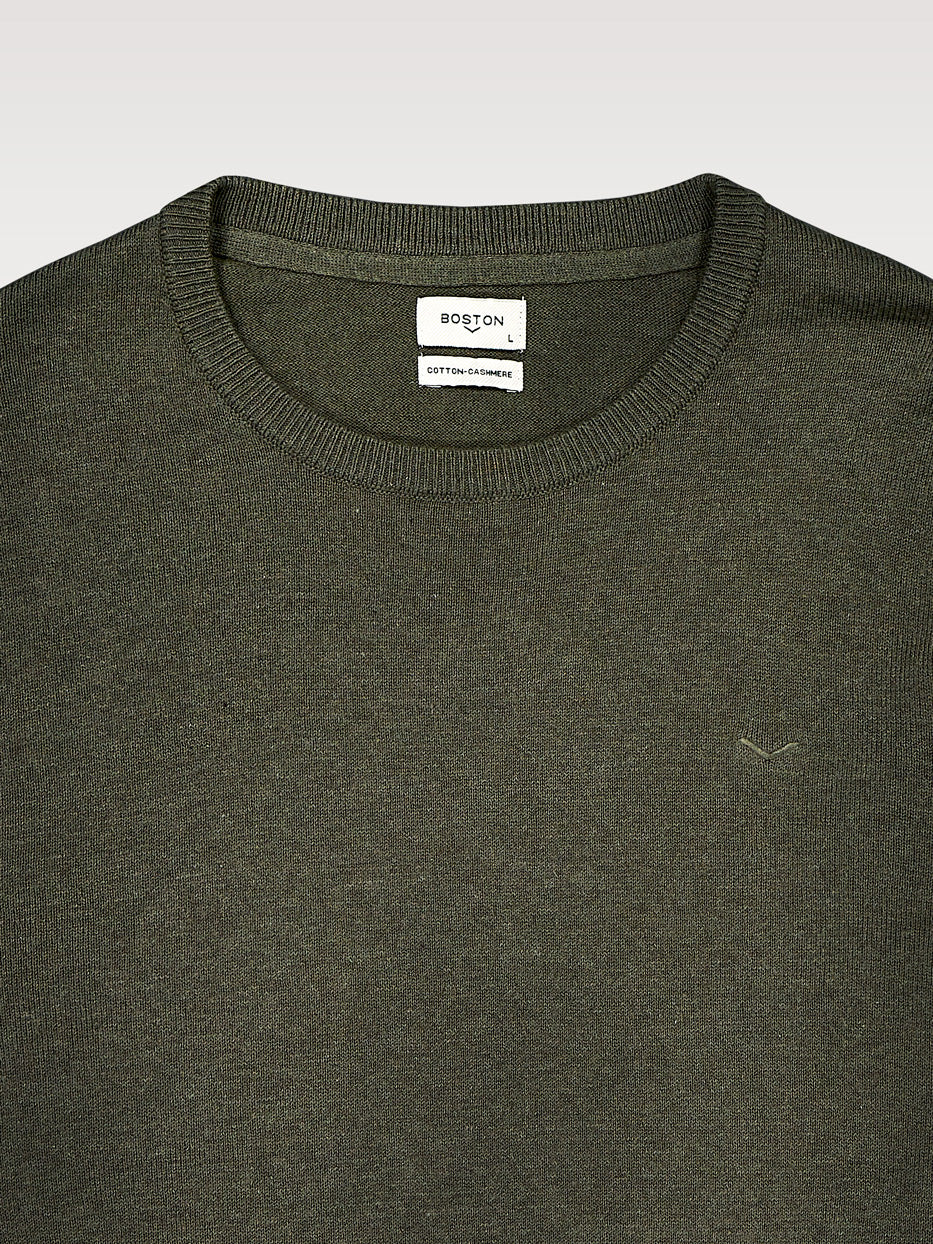 Jersey con cashmere cuello caja