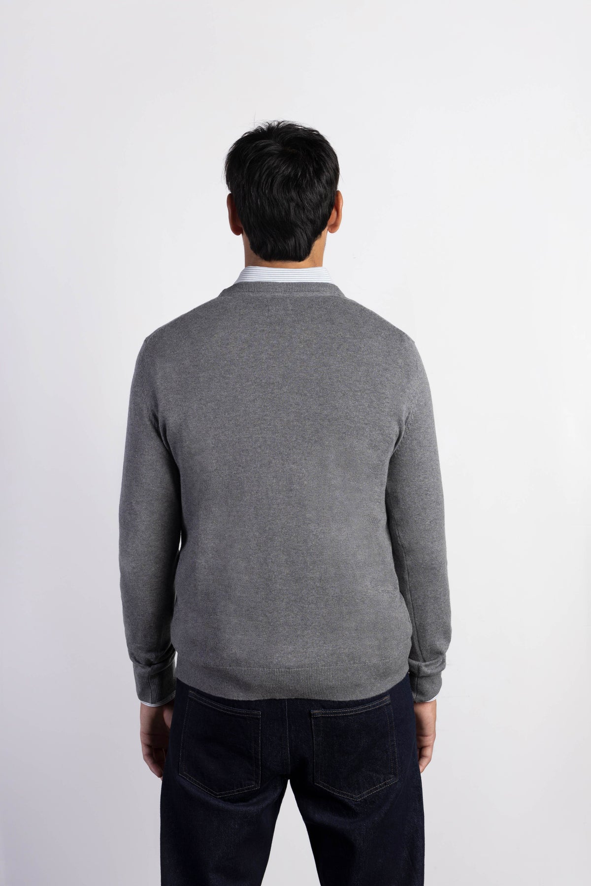 Jersey con cashmere cuello caja