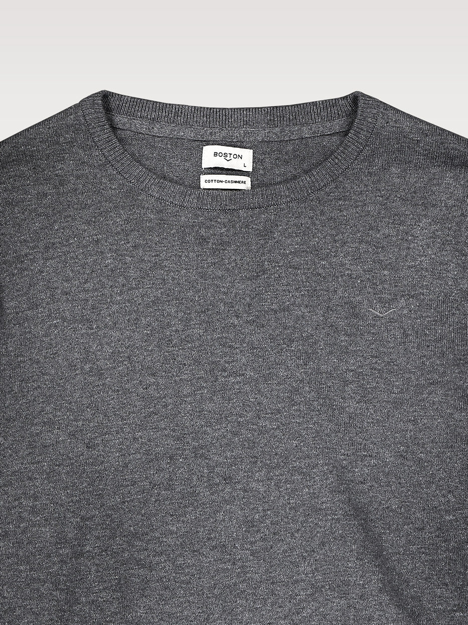 Jersey con cashmere cuello caja