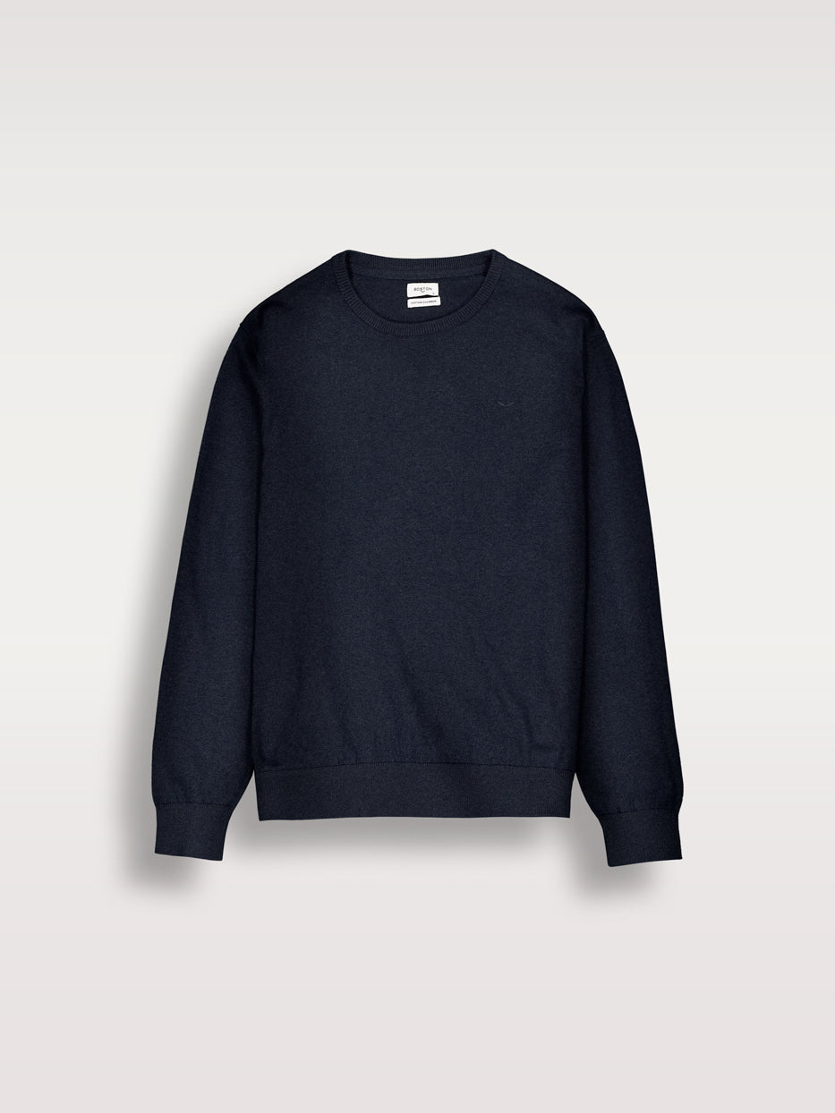 Jersey con cashmere cuello caja