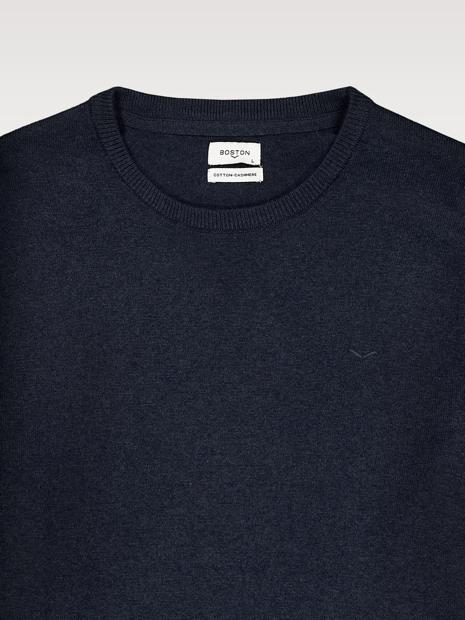 Jersey con cashmere cuello caja