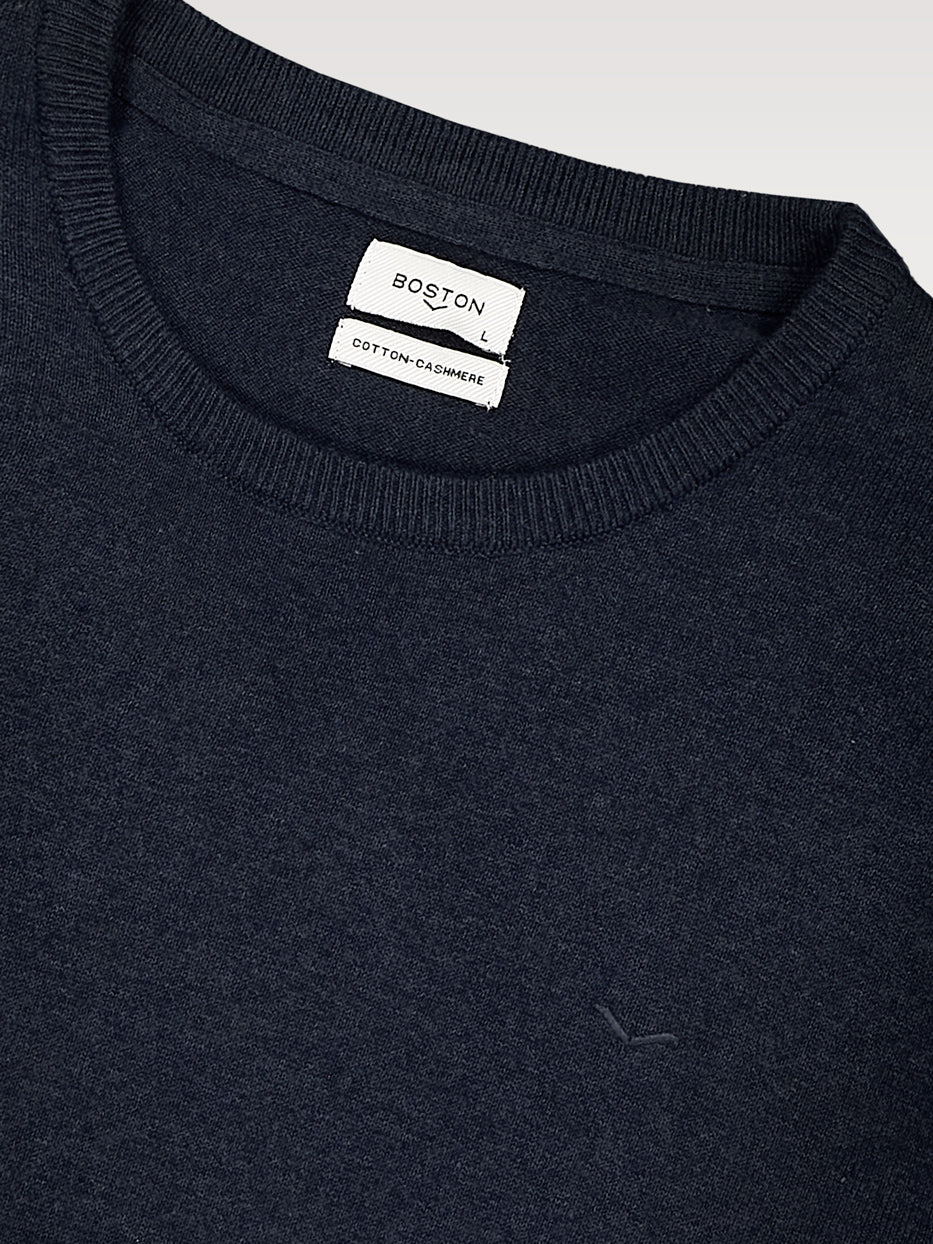 Jersey con cashmere cuello caja