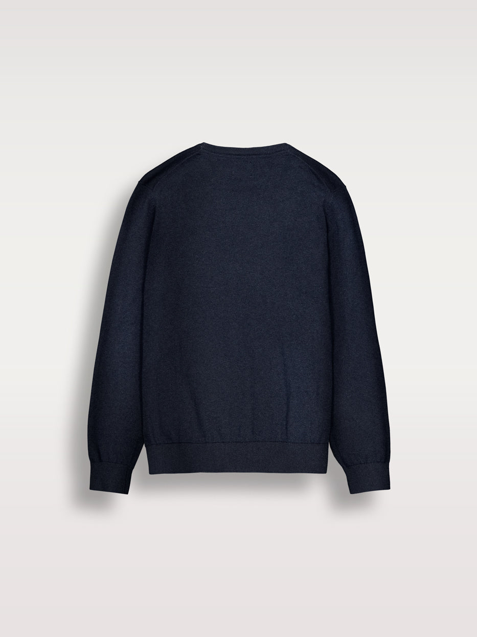 Jersey con cashmere cuello caja