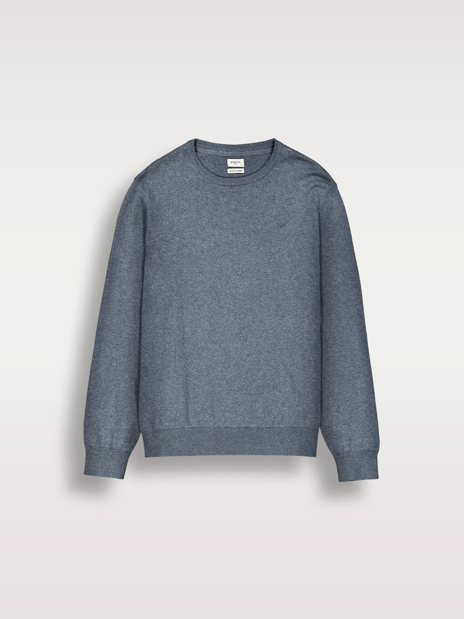 Jersey con cashmere cuello caja
