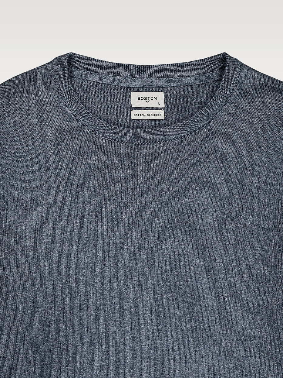 Jersey con cashmere cuello caja