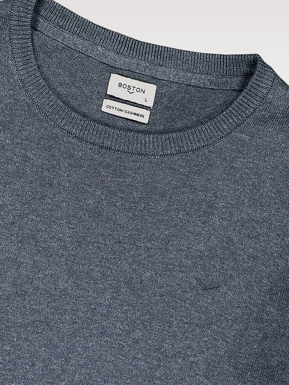 Jersey con cashmere cuello caja