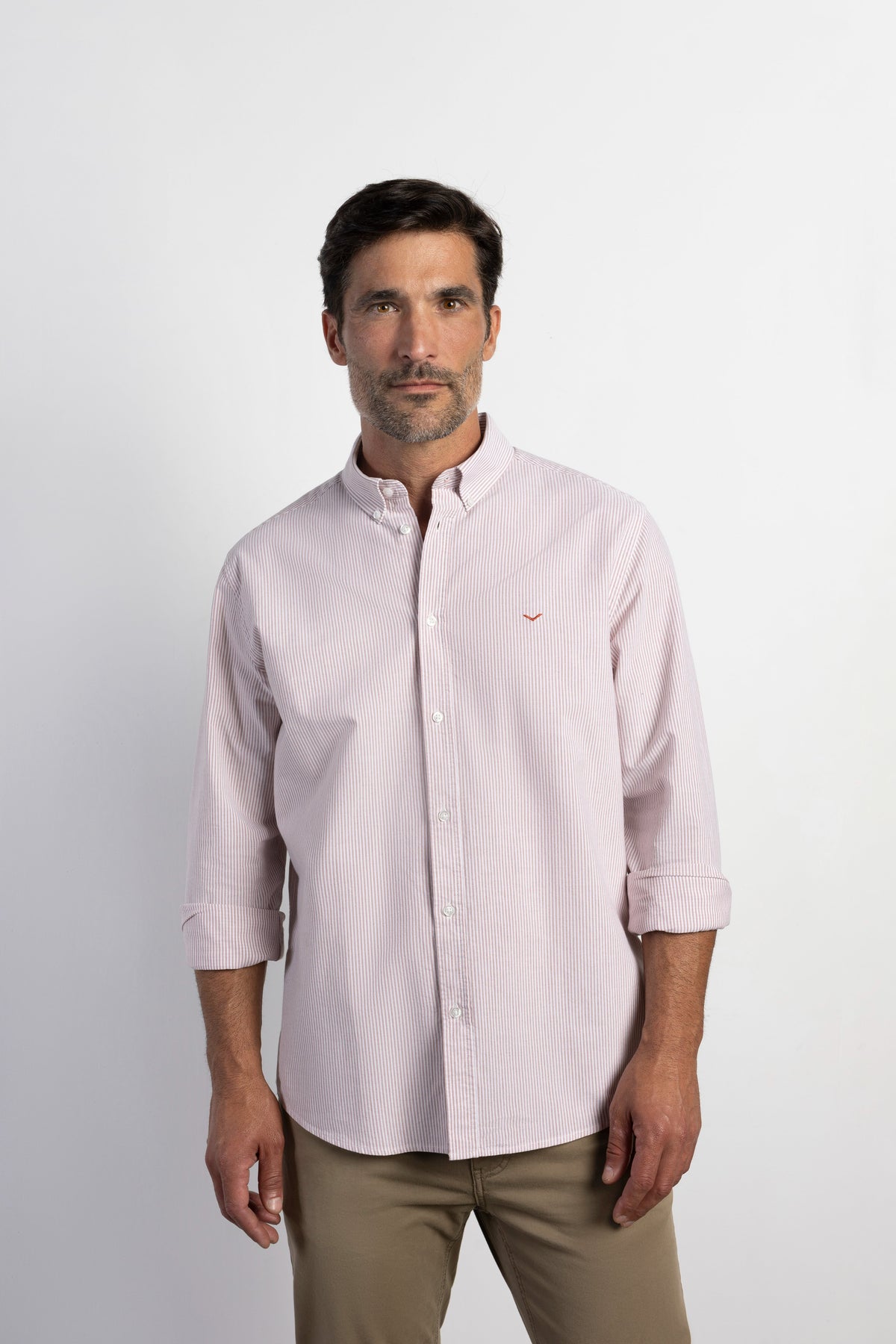 Camisa oxford regular fit rayas