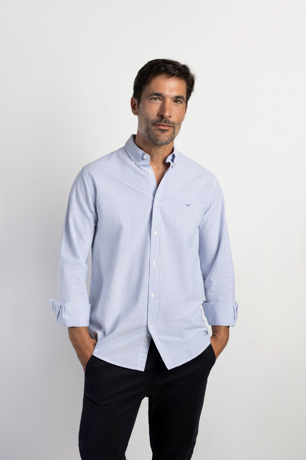 Camisa oxford regular fit rayas
