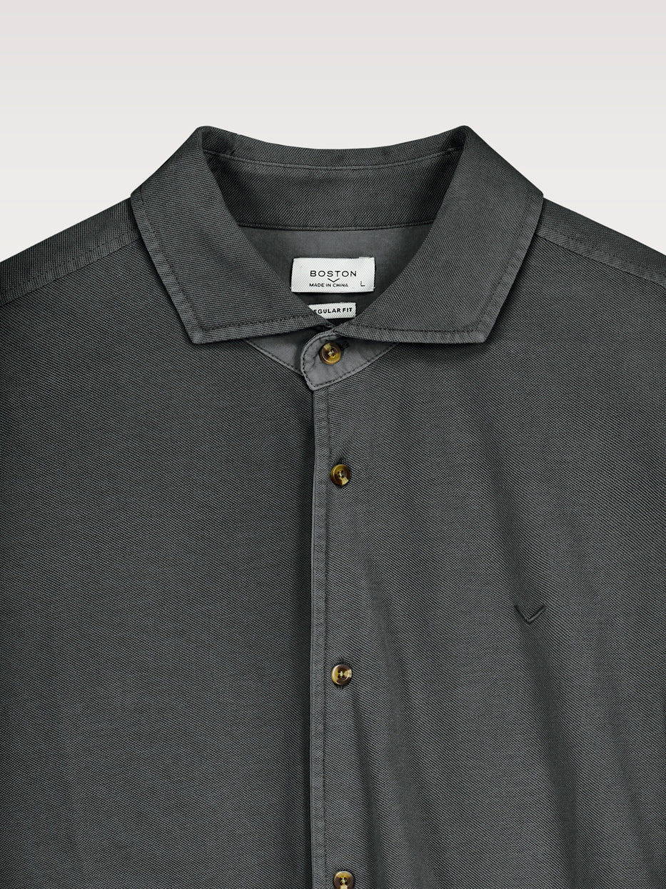 Camisa regular fit punto piqué