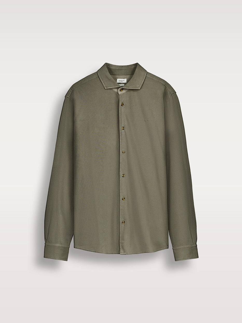 Camisa regular fit punto piqué