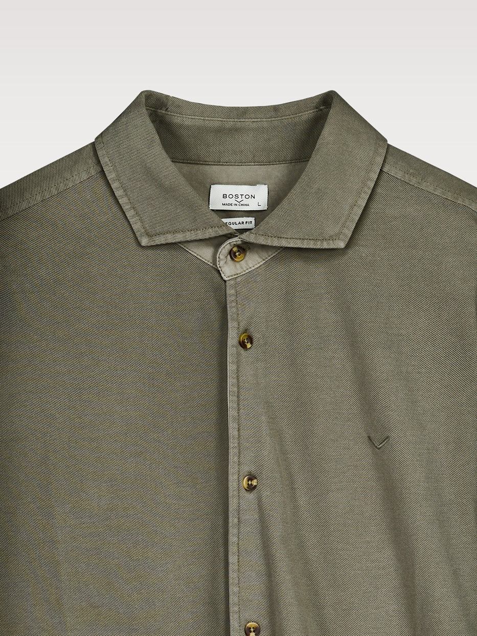 Camisa regular fit punto piqué