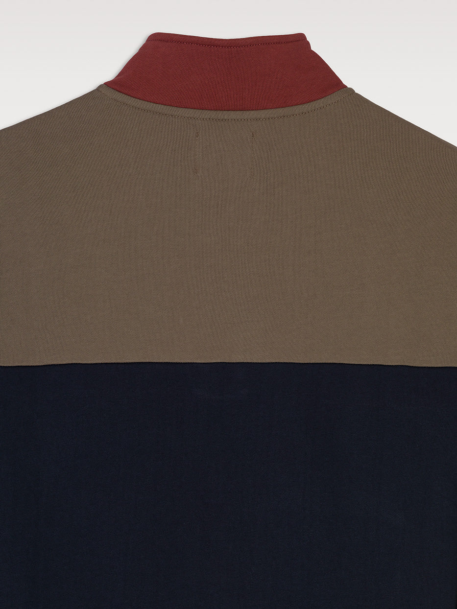 Sudadera bloque cuello chimenea