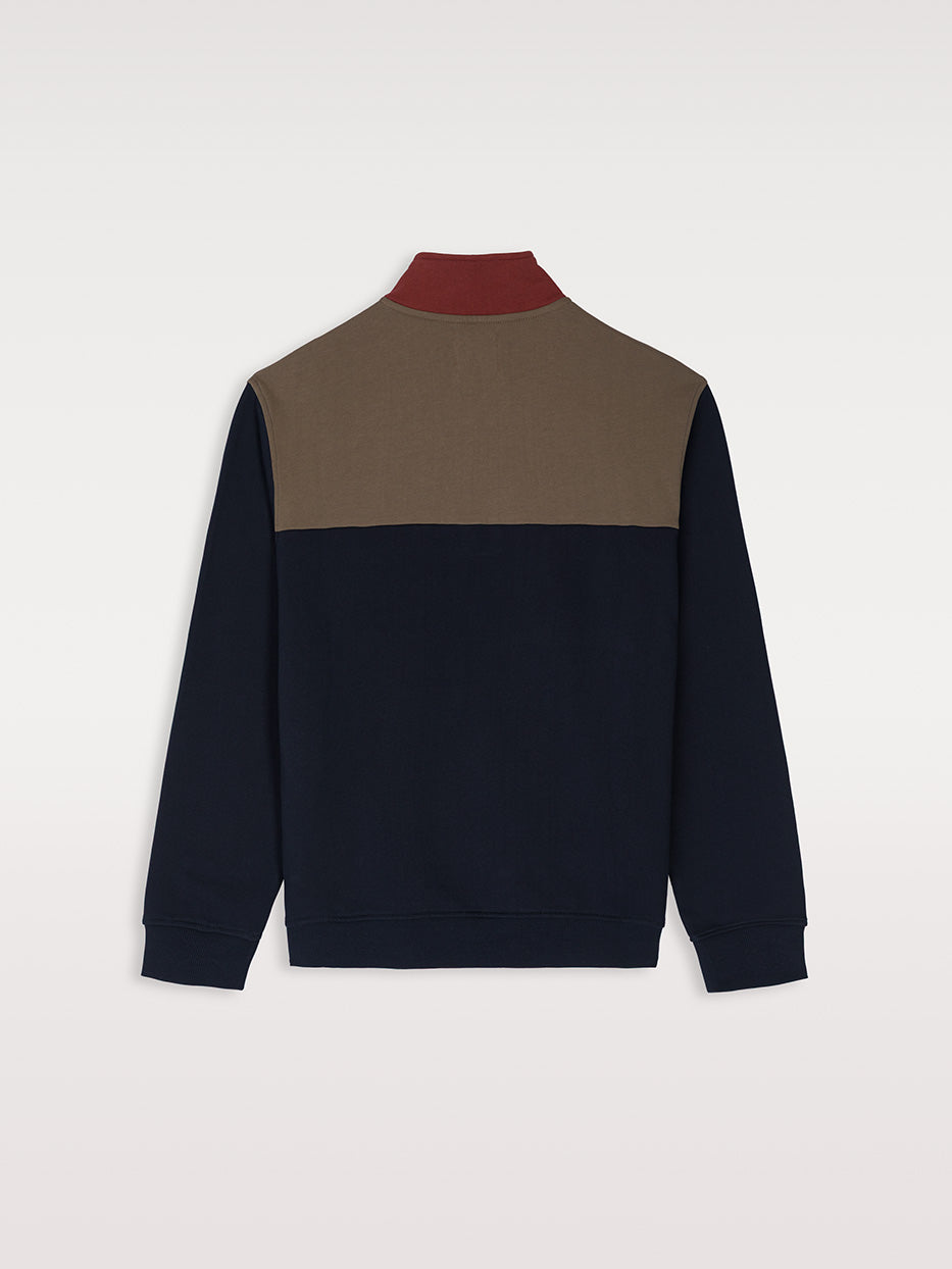 Sudadera bloque cuello chimenea