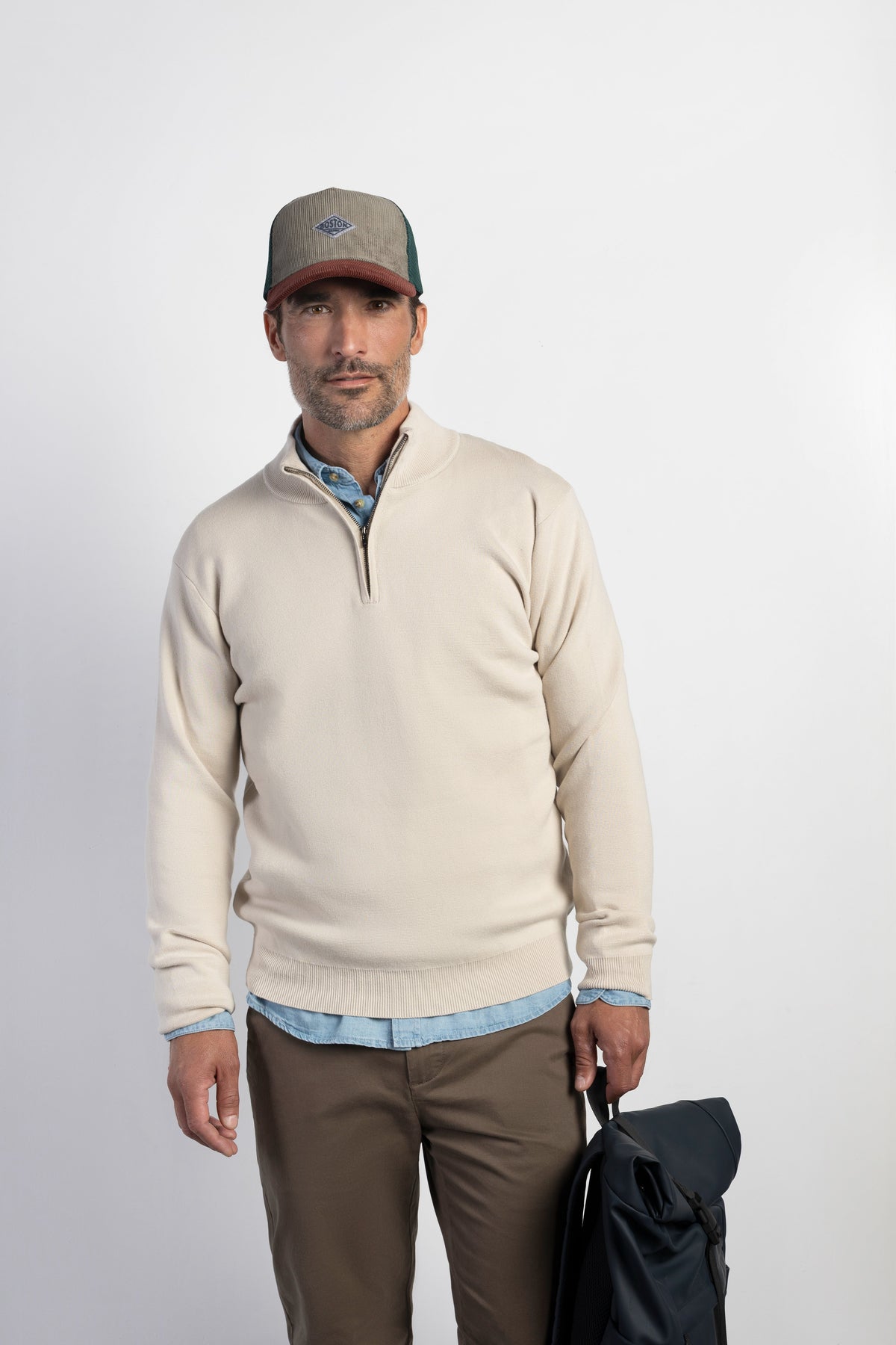 Jersey cuello chimenea con cremallera