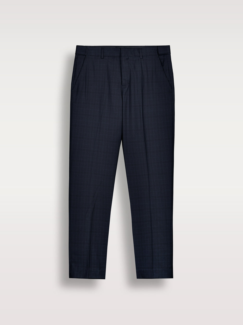 Pantalón traje slim fit cuadros