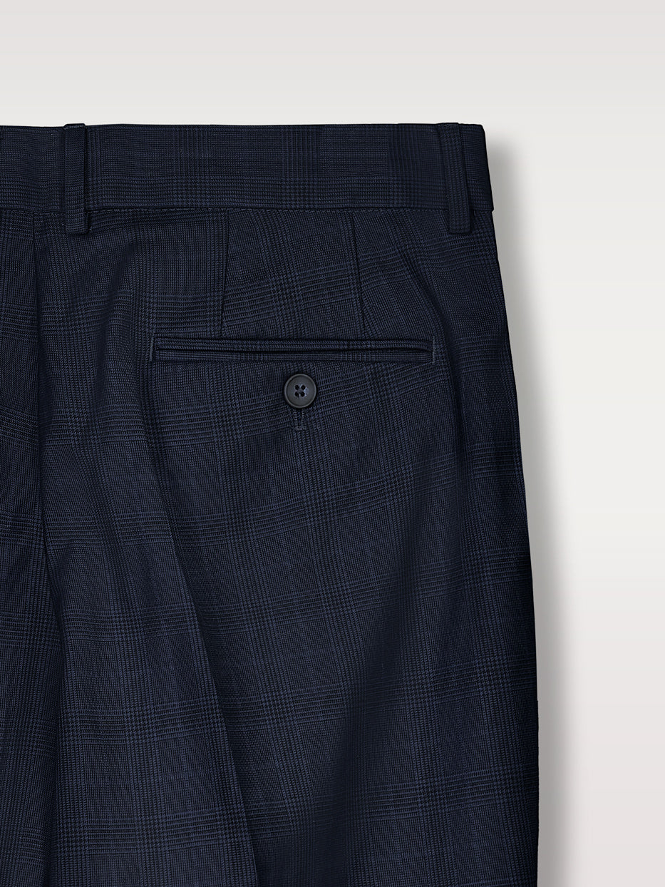 Pantalón traje slim fit cuadros