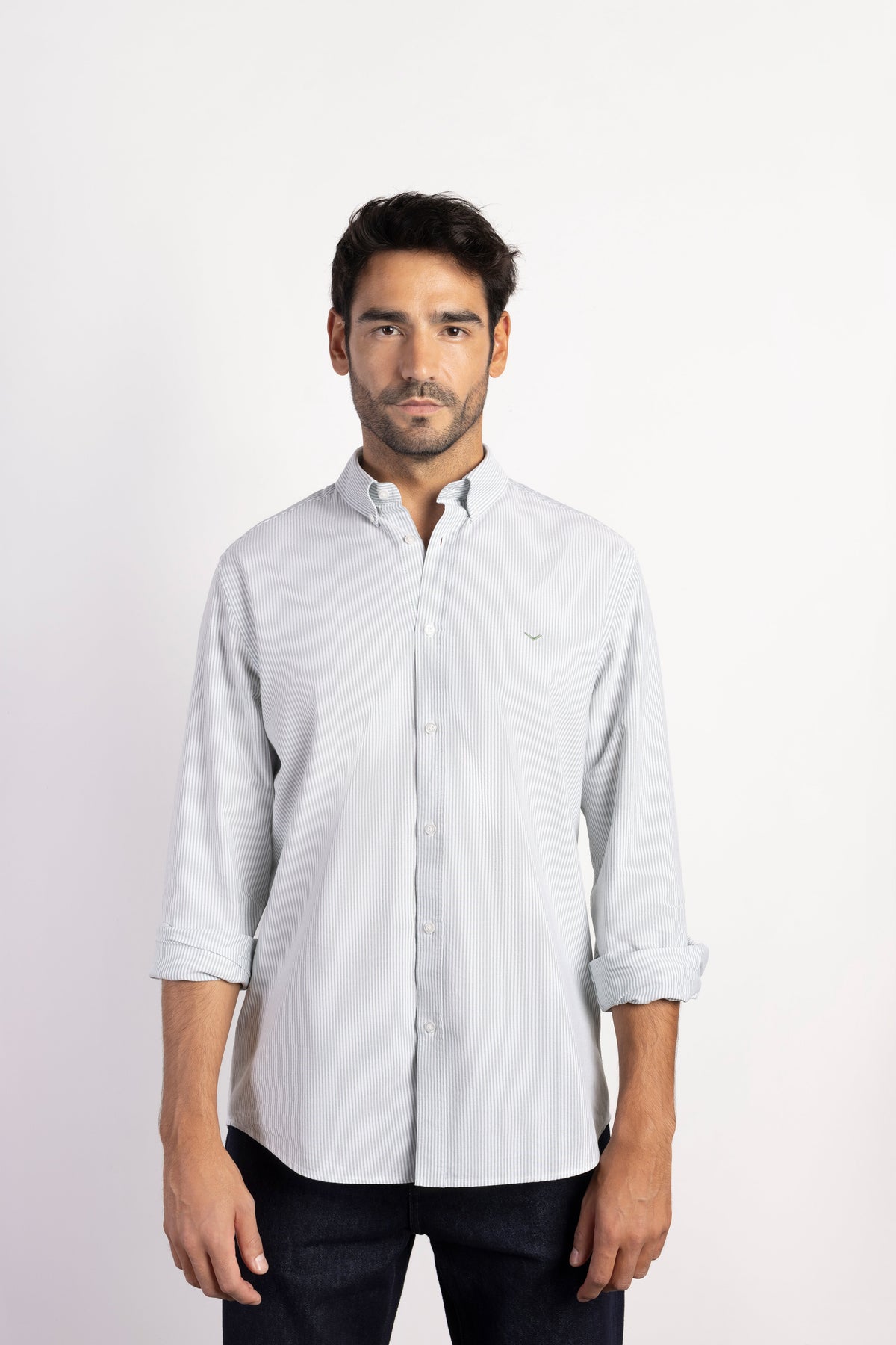 Camisa oxford regular fit rayas