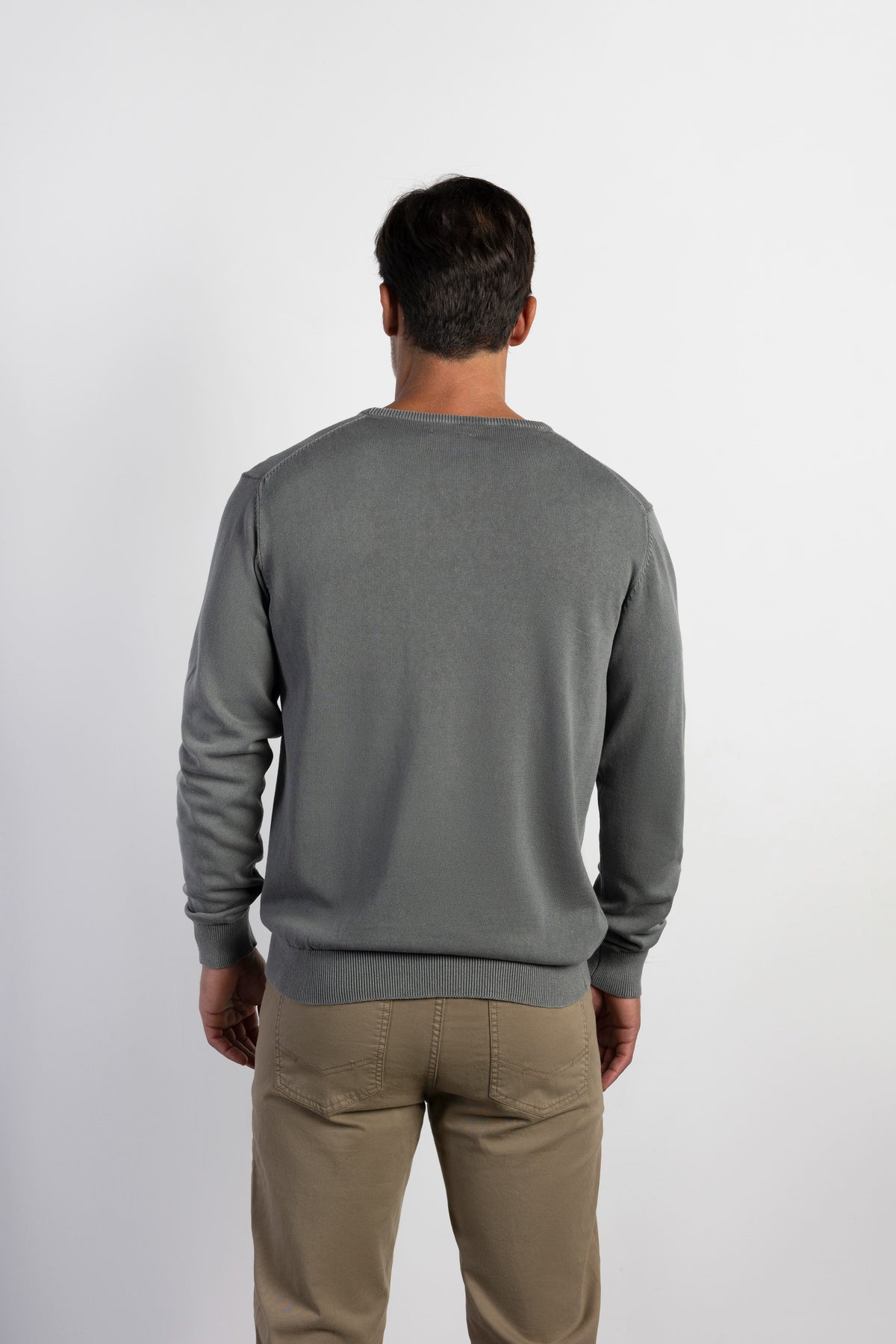 Jersey algodón cuello caja acid wash