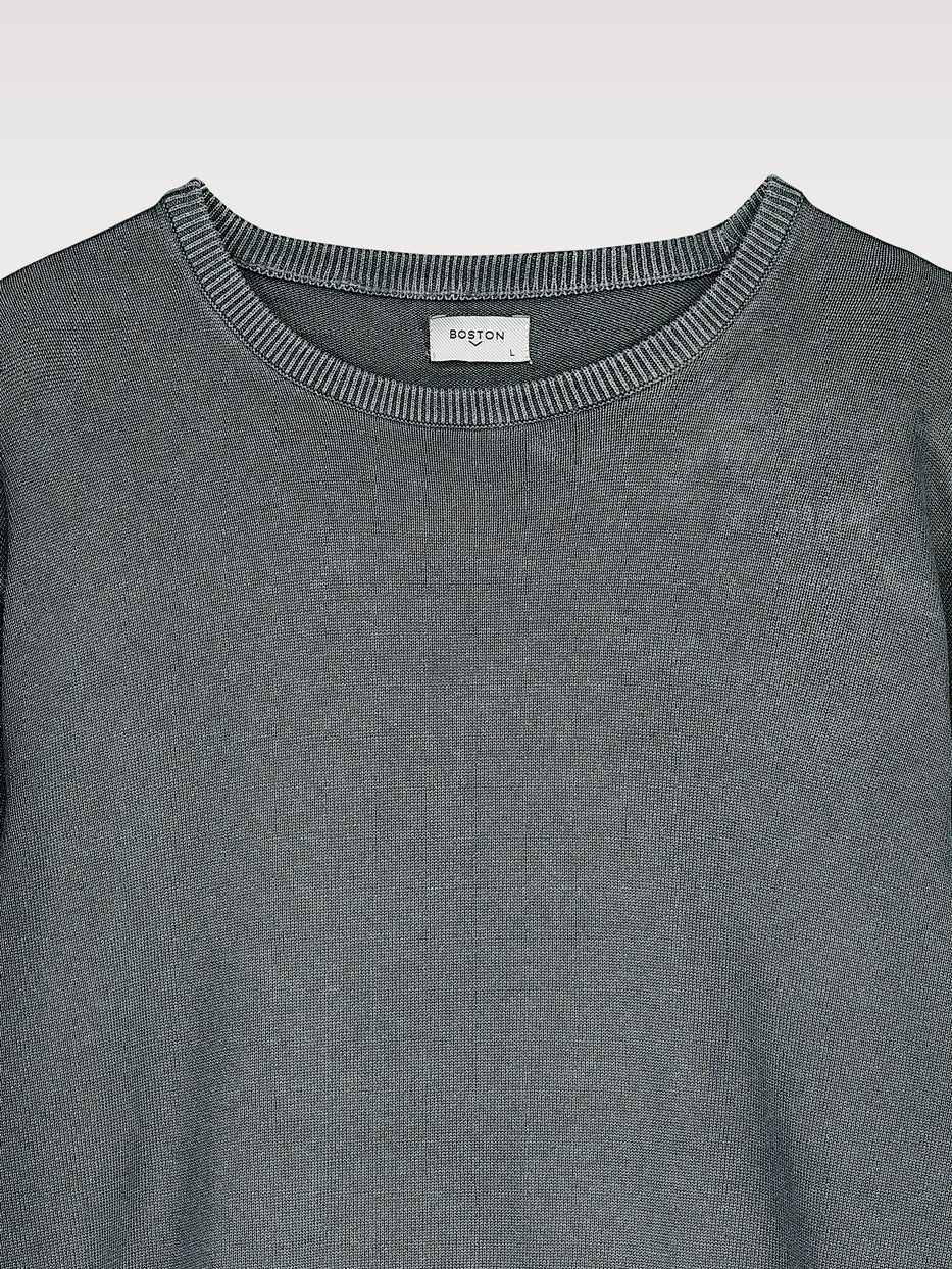 Jersey algodón cuello caja acid wash
