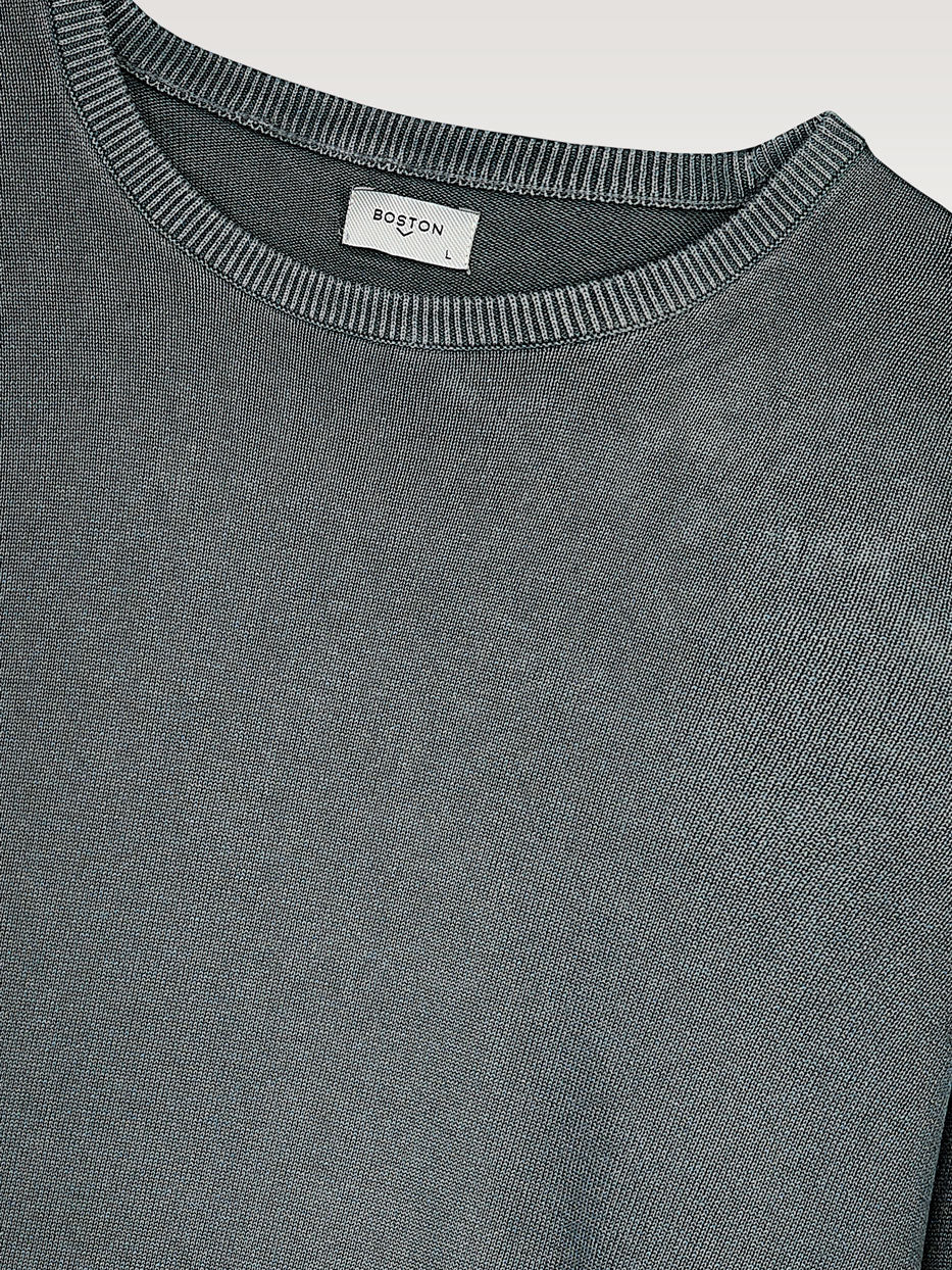 Jersey algodón cuello caja acid wash