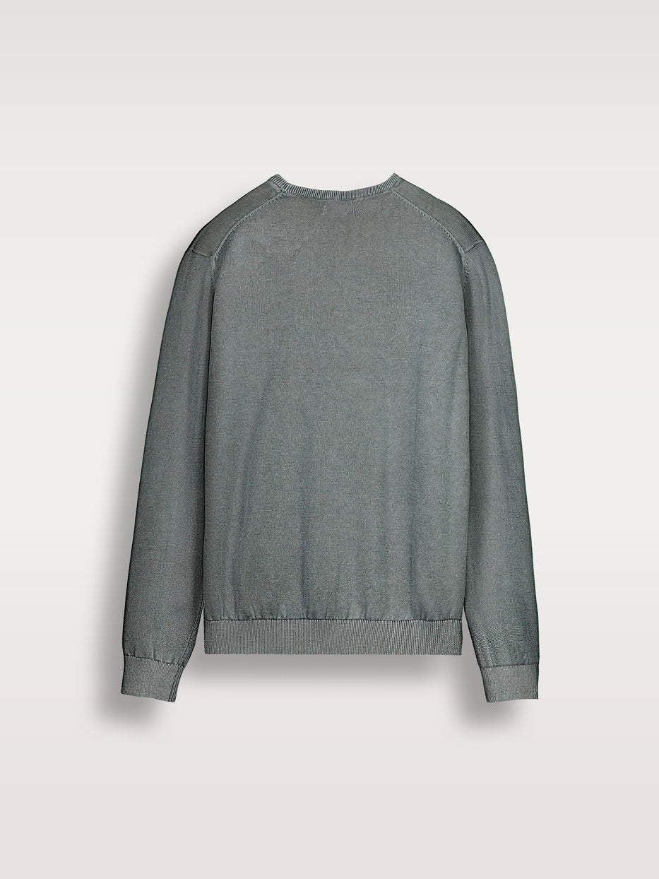 Jersey algodón cuello caja acid wash