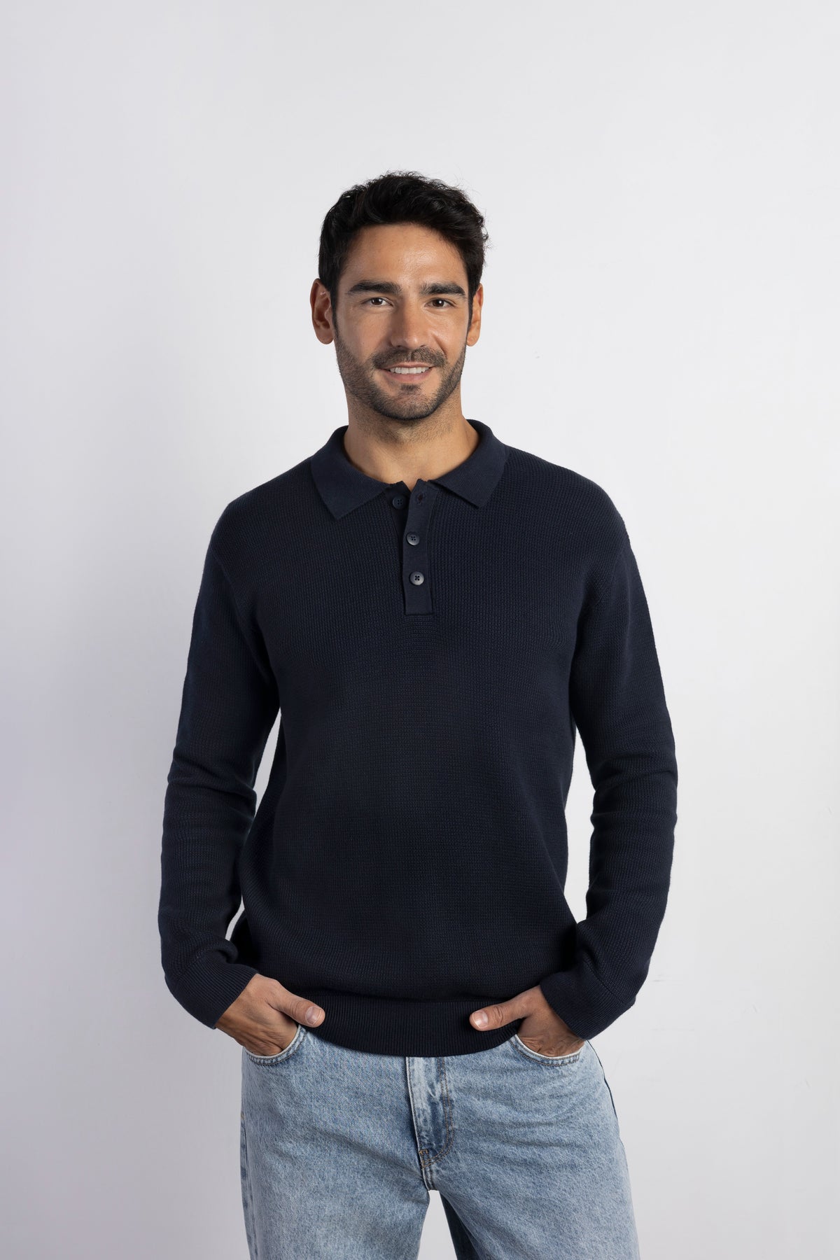 Jersey cuello polo estructura