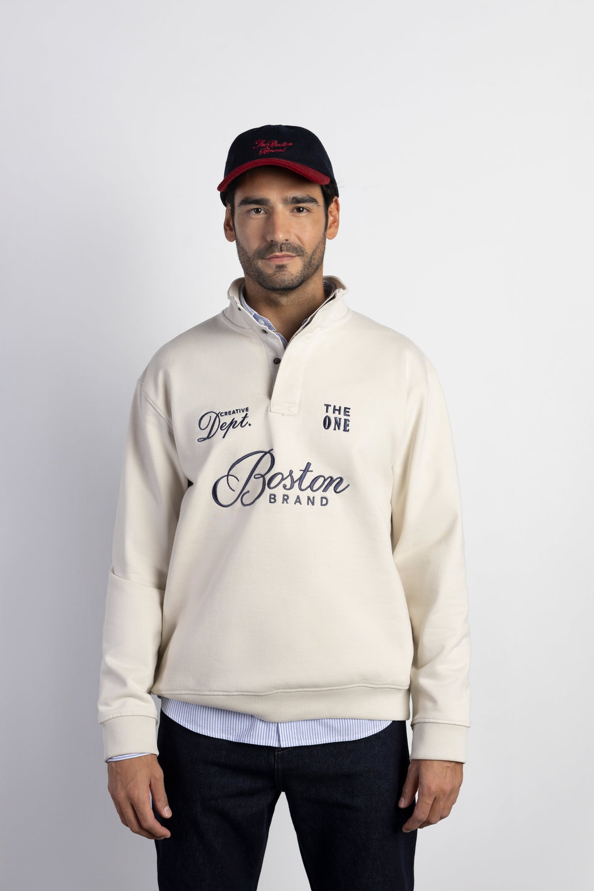 Sudadera cuello chimenea botones