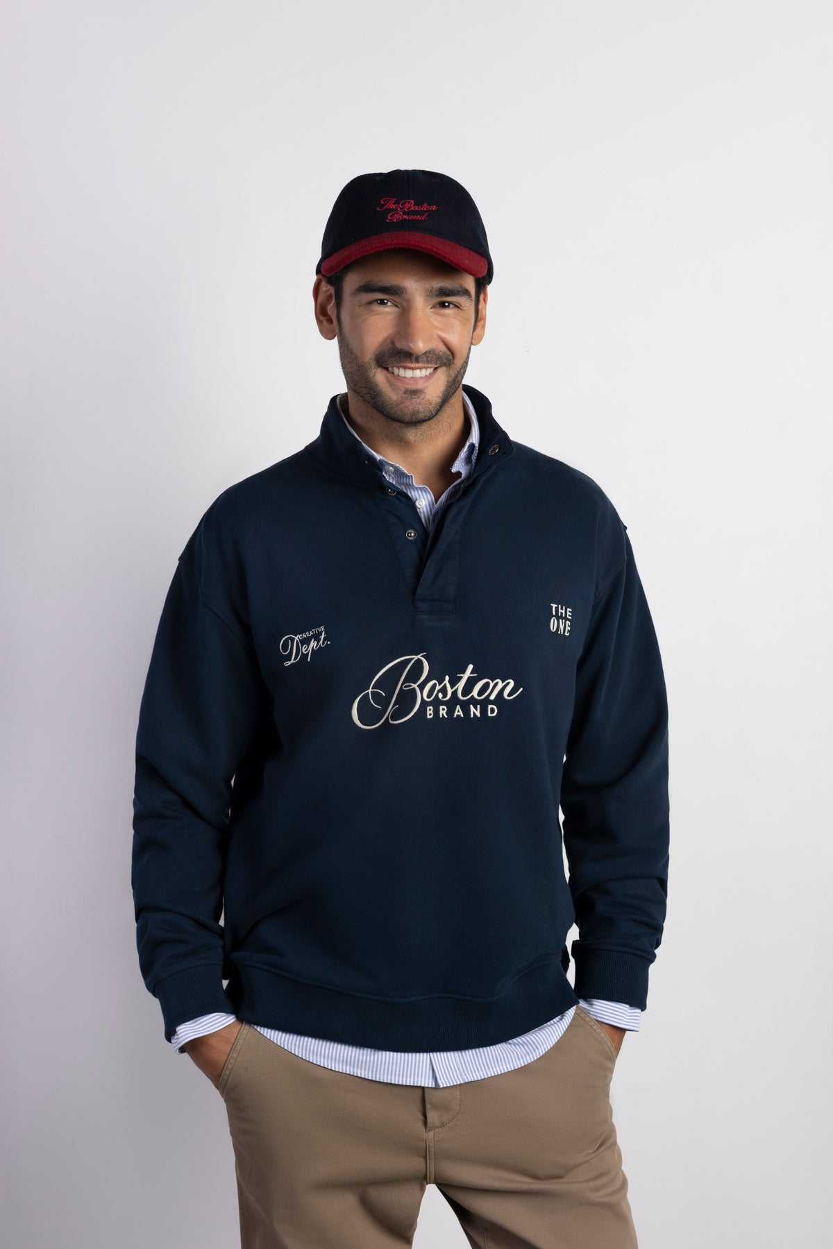 Sudadera cuello chimenea botones