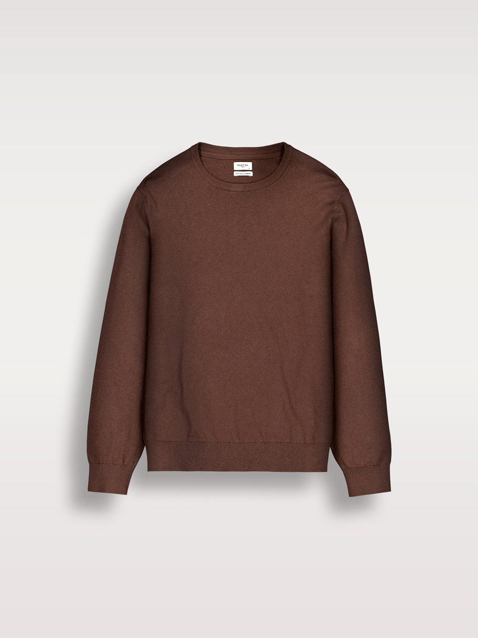 Jersey con cashmere cuello caja