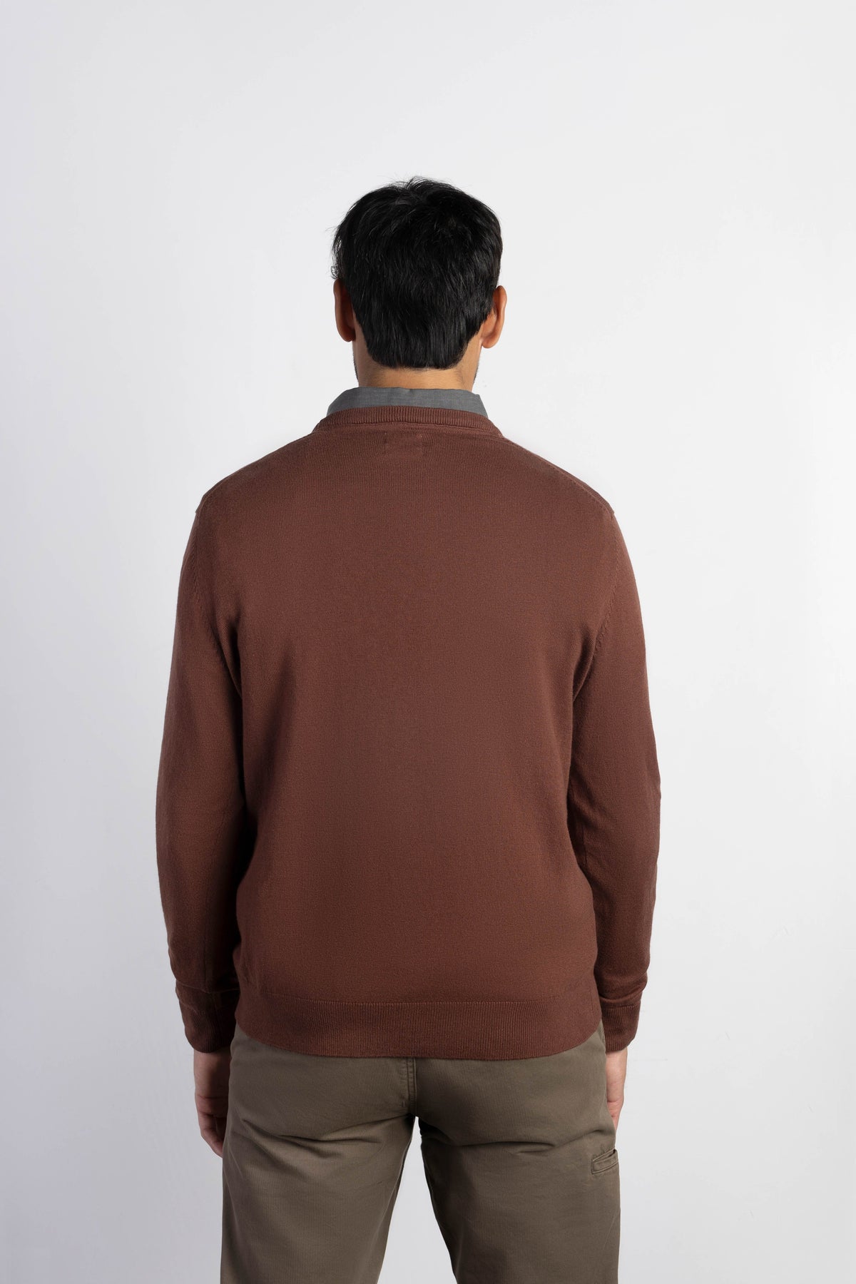Jersey con cashmere cuello caja