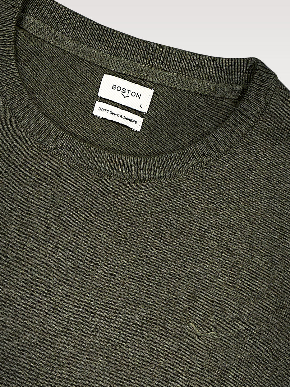 Jersey con cashmere cuello caja