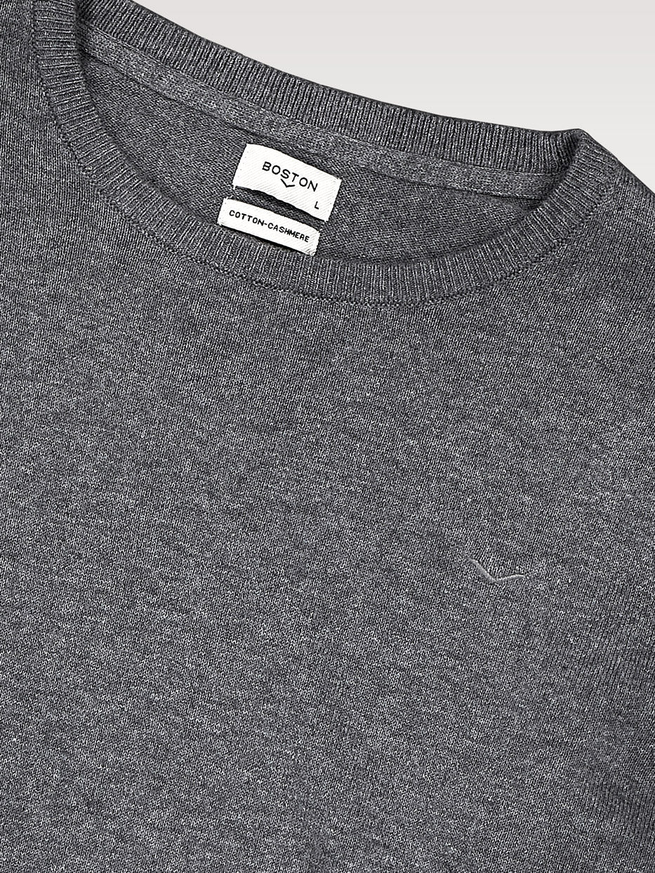 Jersey con cashmere cuello caja