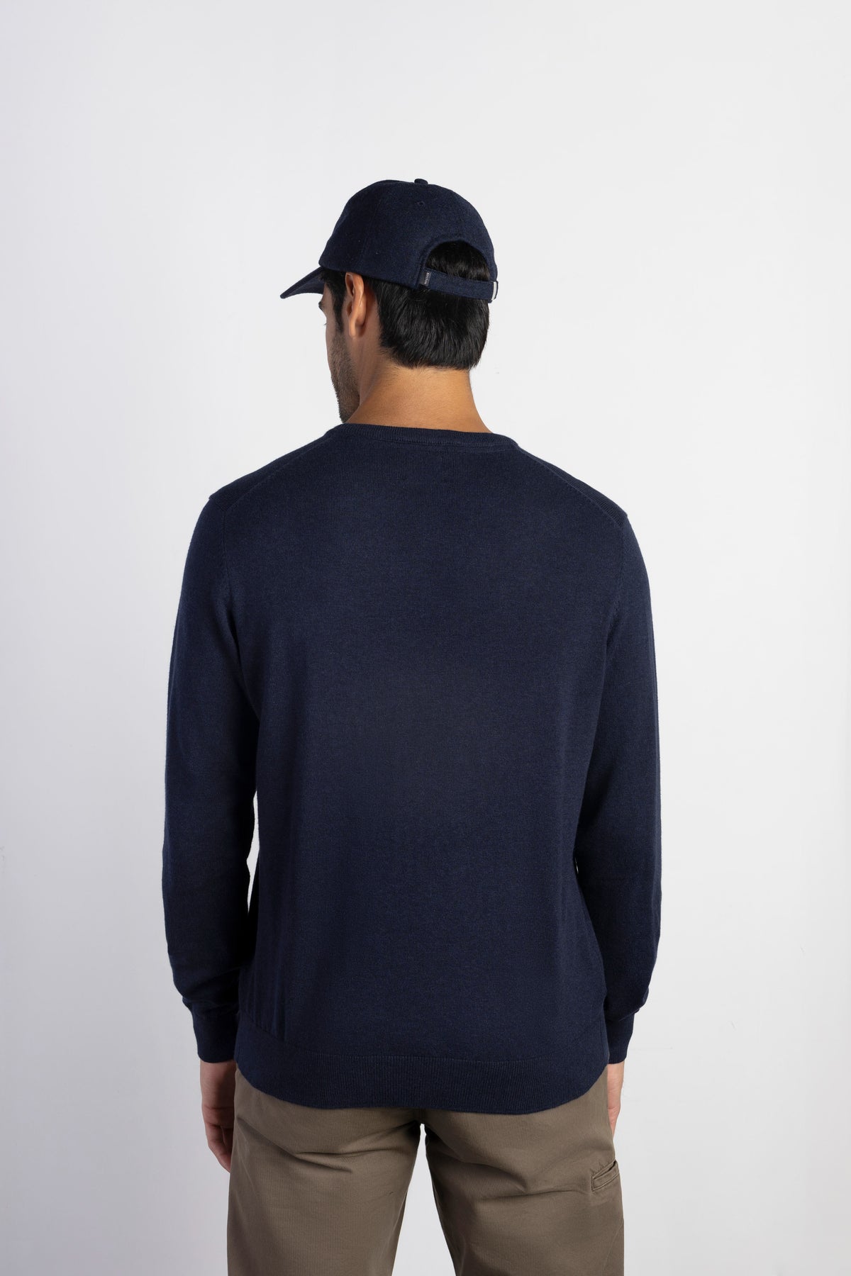 Jersey con cashmere cuello caja