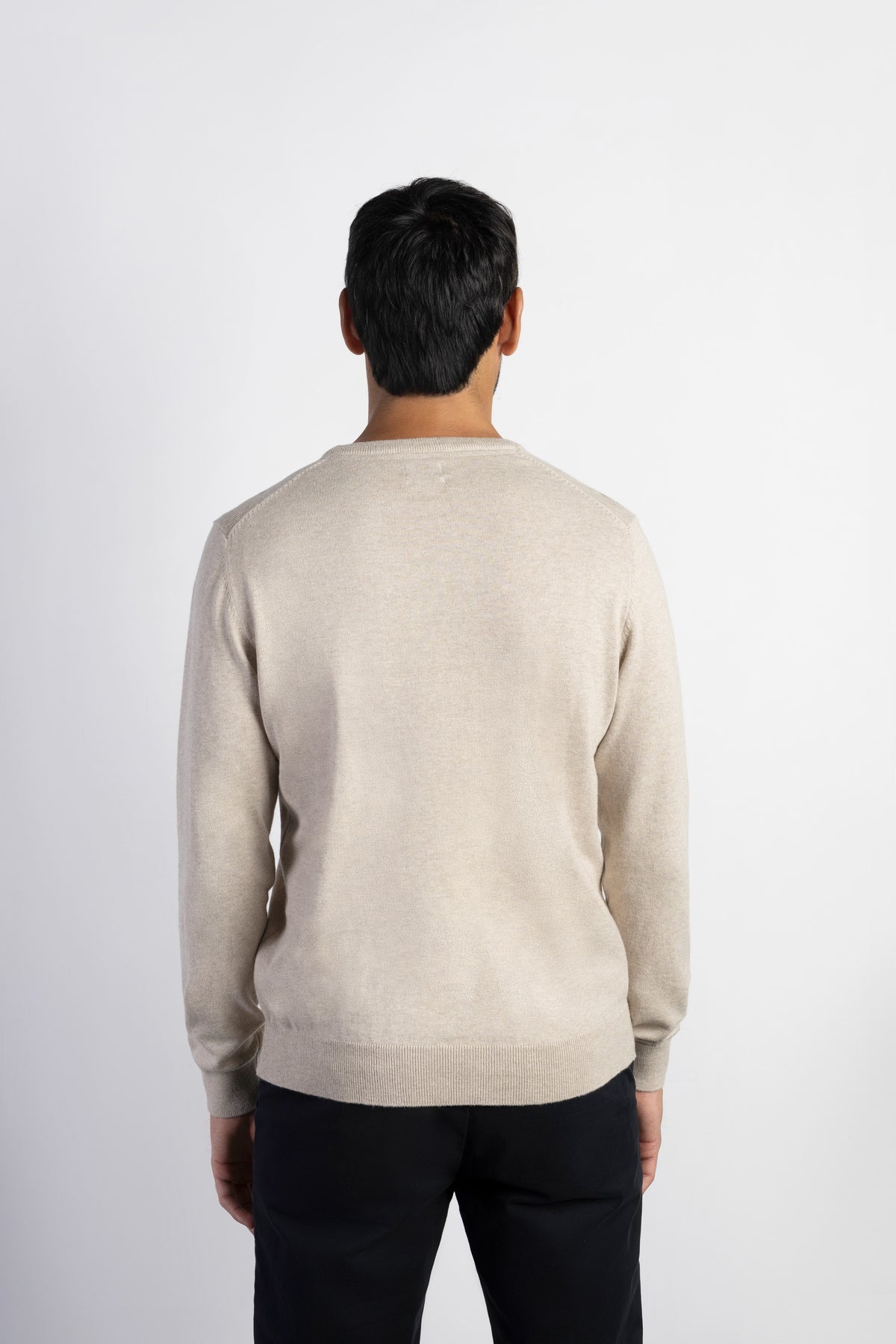 Jersey con cashmere cuello caja