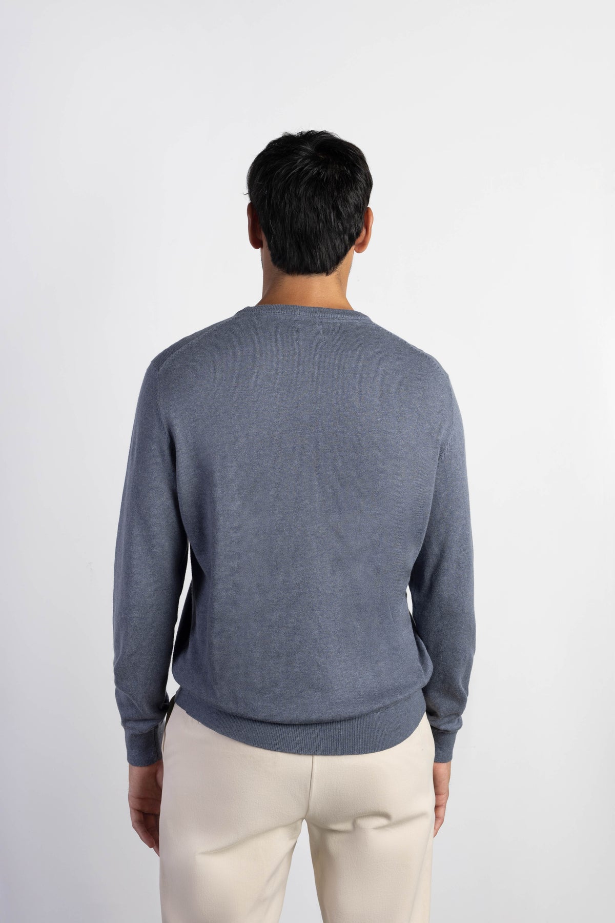 Jersey con cashmere cuello caja